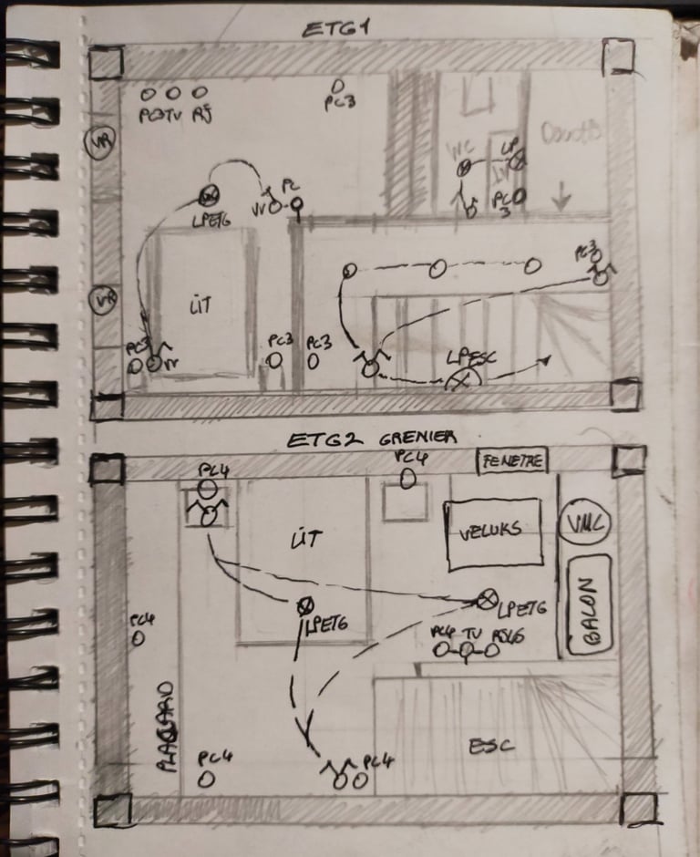 14 route de saint germain le vason, 14190 Urville; plan d'implantation travaux d'électricité ETG12