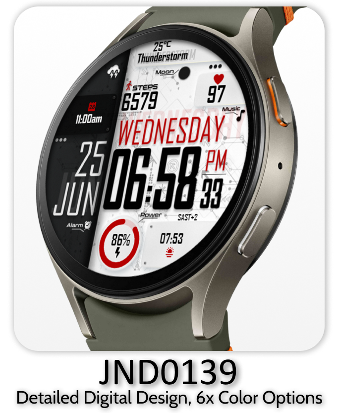 a smartwatch with a digital watch face