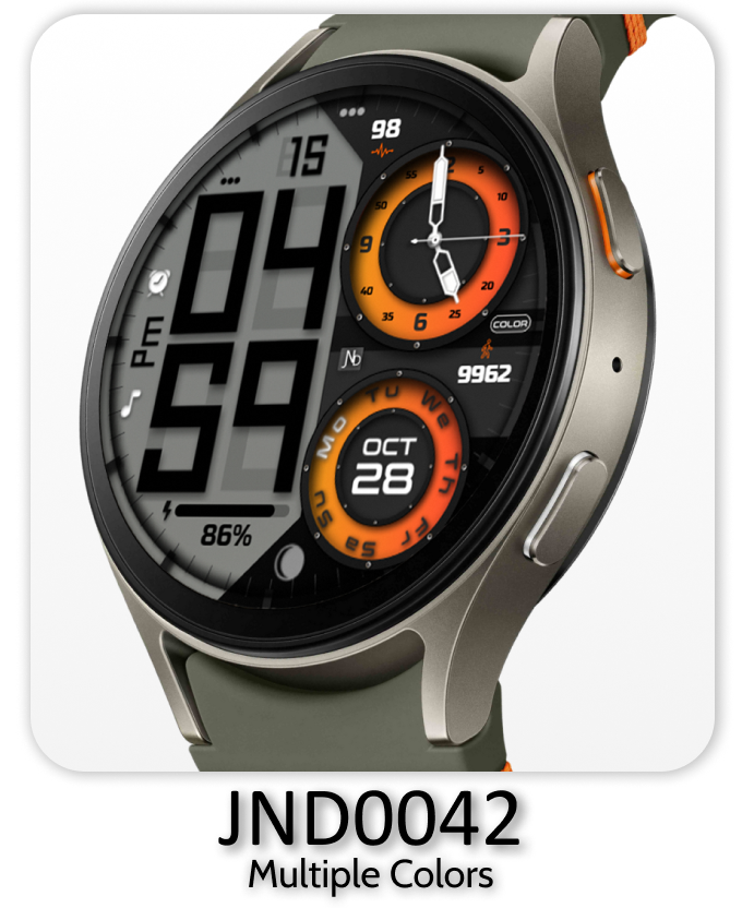 a digital watch with multiple colors of the same color