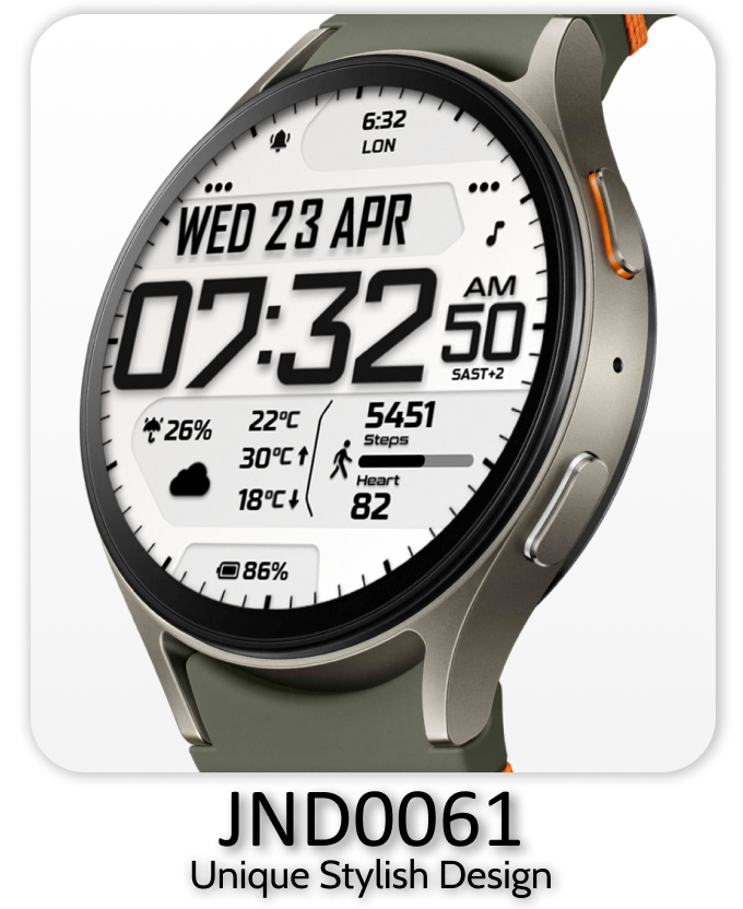 a smart watch with a white and gray watch face