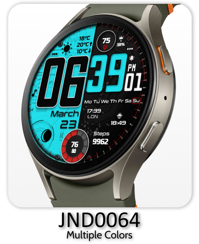 a smart watch with a multi - color digital display