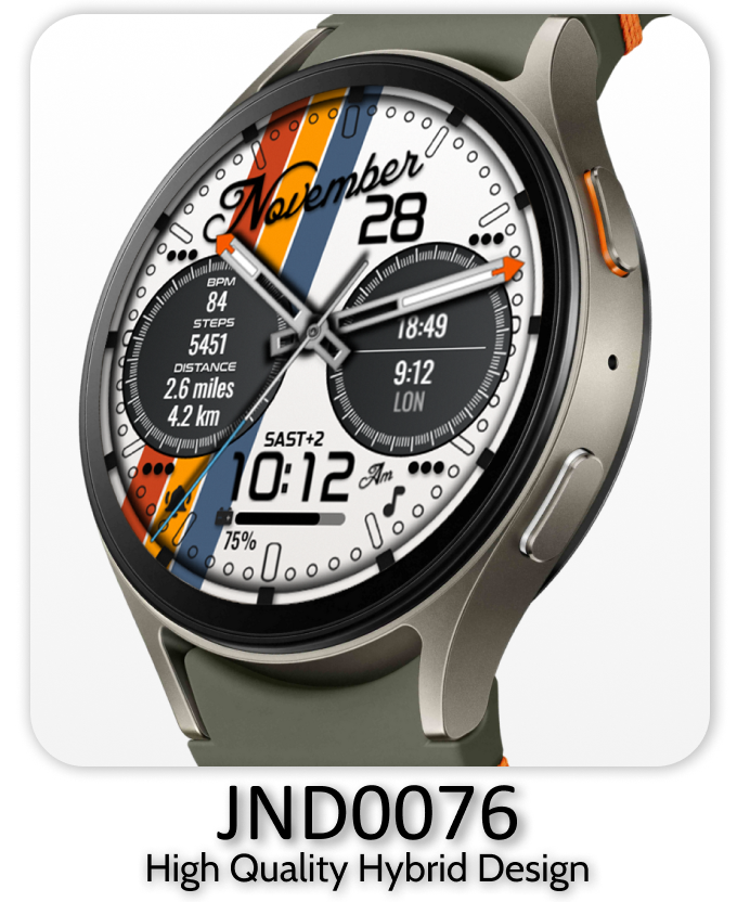 JND0076 high quality hybrid watch face for wearos
