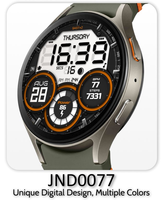 JND0077 a digital watch with a digital watch face