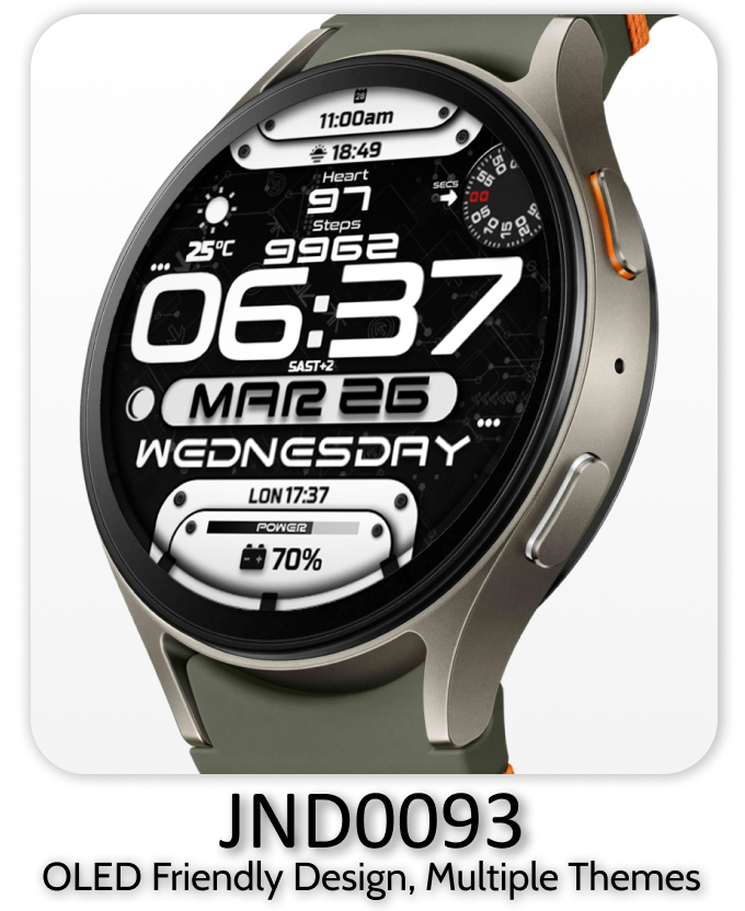 JND0093 stylish watch face for wearos