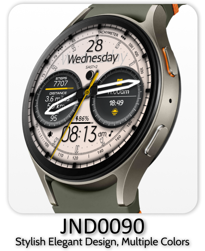 JND0090, stylish watch face for wearos