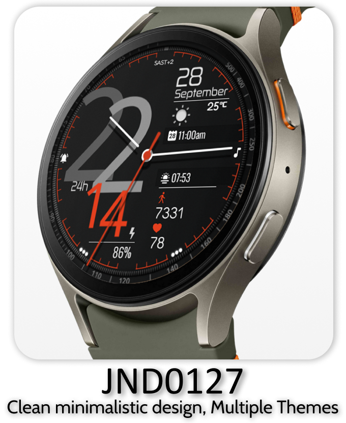 JND0127 bold digital watch face for Wear OS