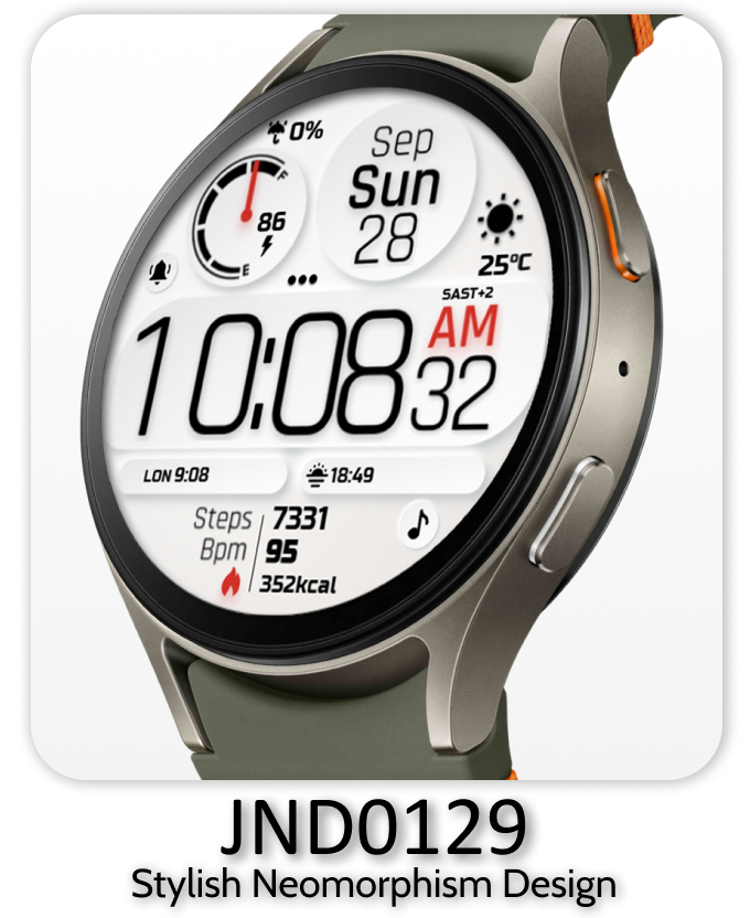 JND0129 bold digital watch face for Wear OS