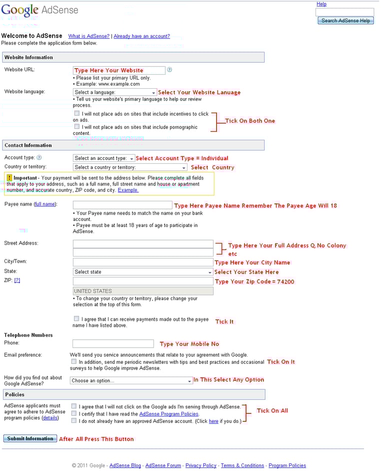 Google AdSense setup