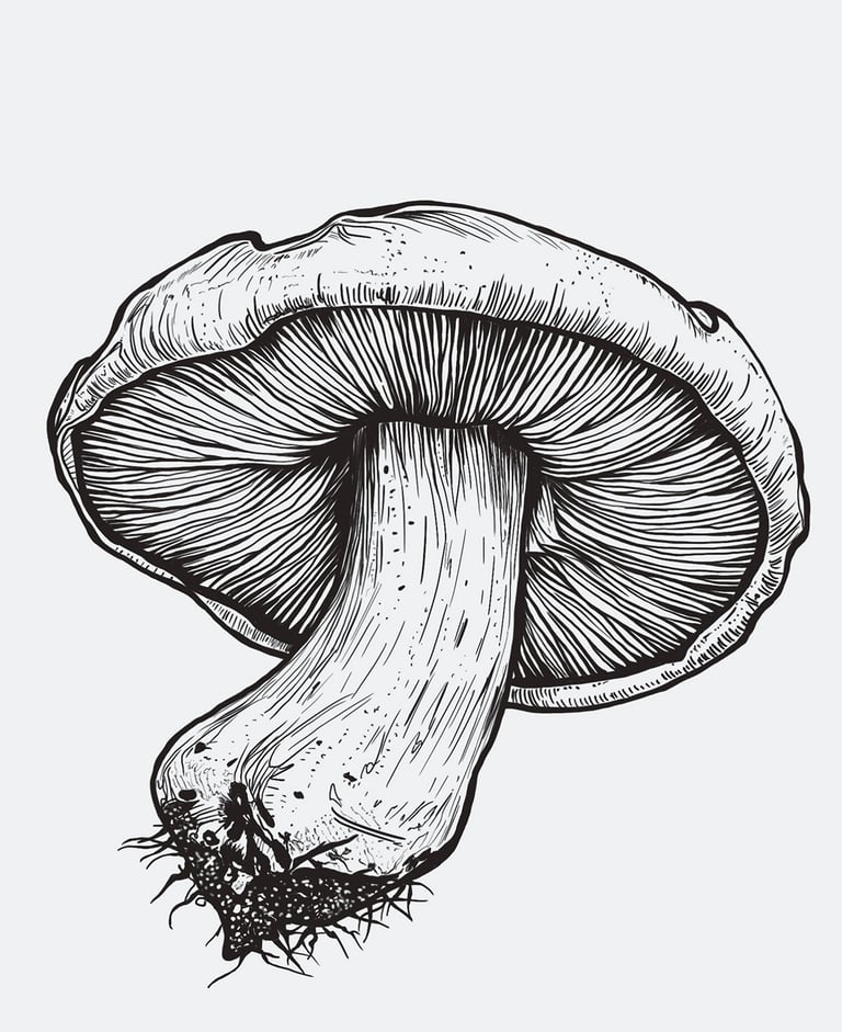 Black Pencil Mushroom by Sezer Ali, 2024