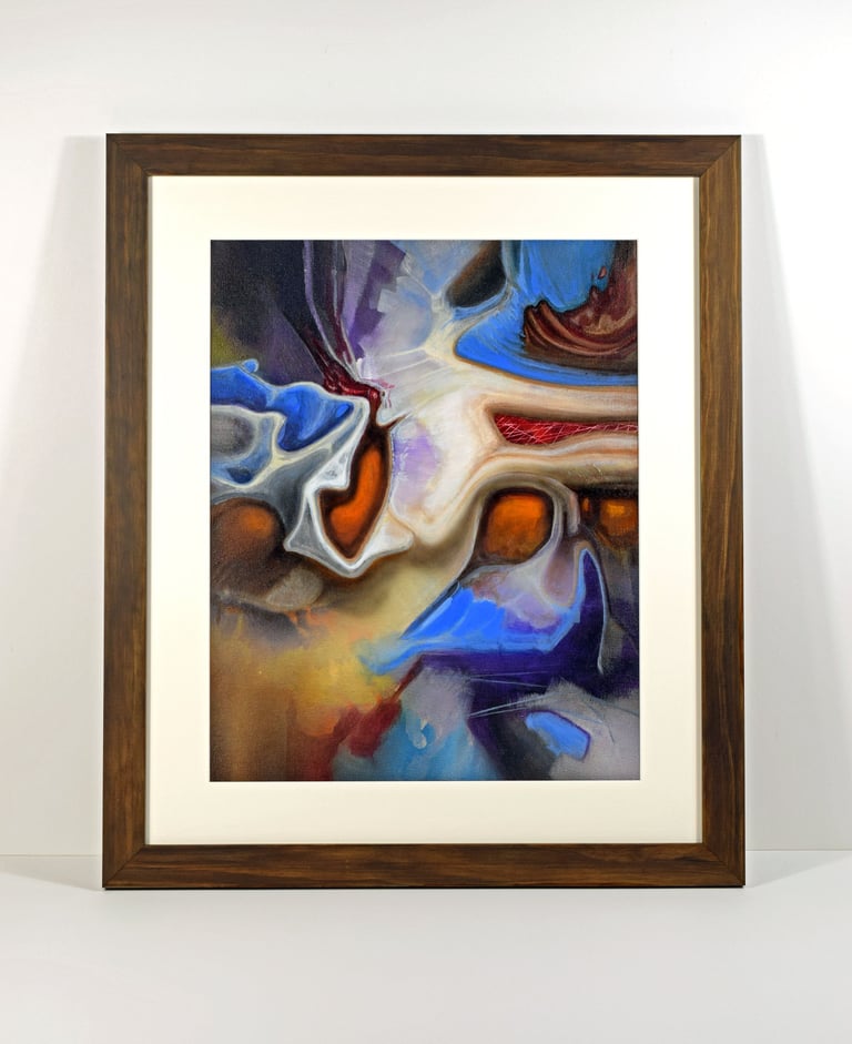 Original acrylic painting on canvas by Eric Stiles, conservation framed.