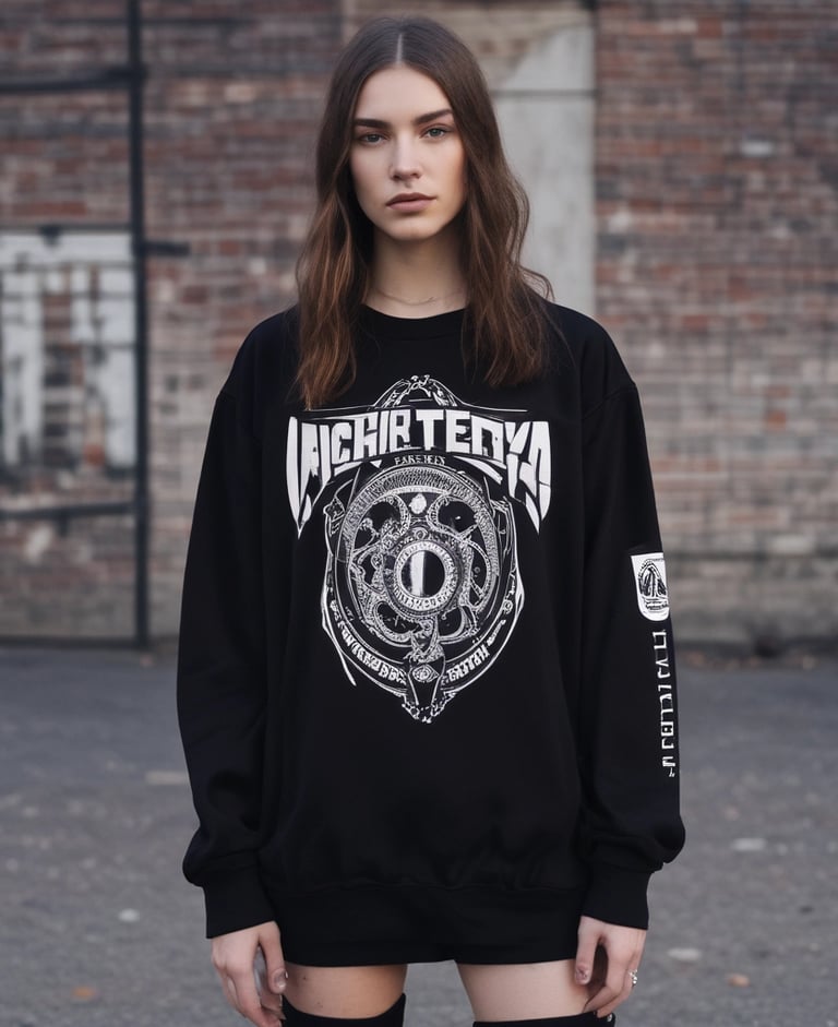 mujer con una sudadera techno underground
