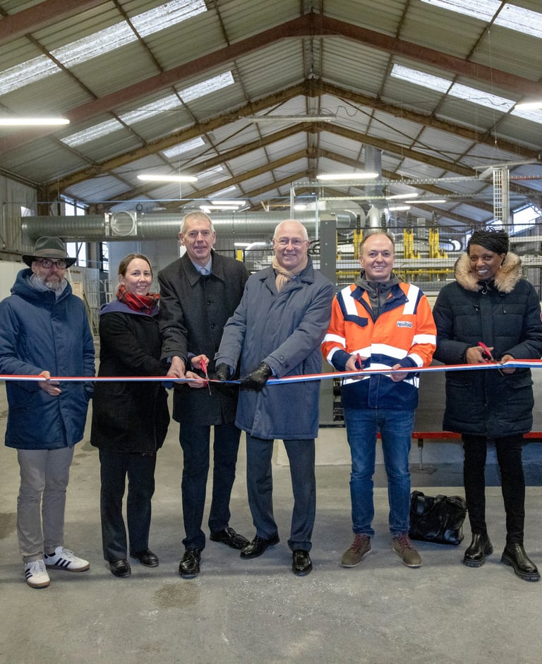Inauguration du site Revibat à Monthyon dédié au recyclage de la laine de verre