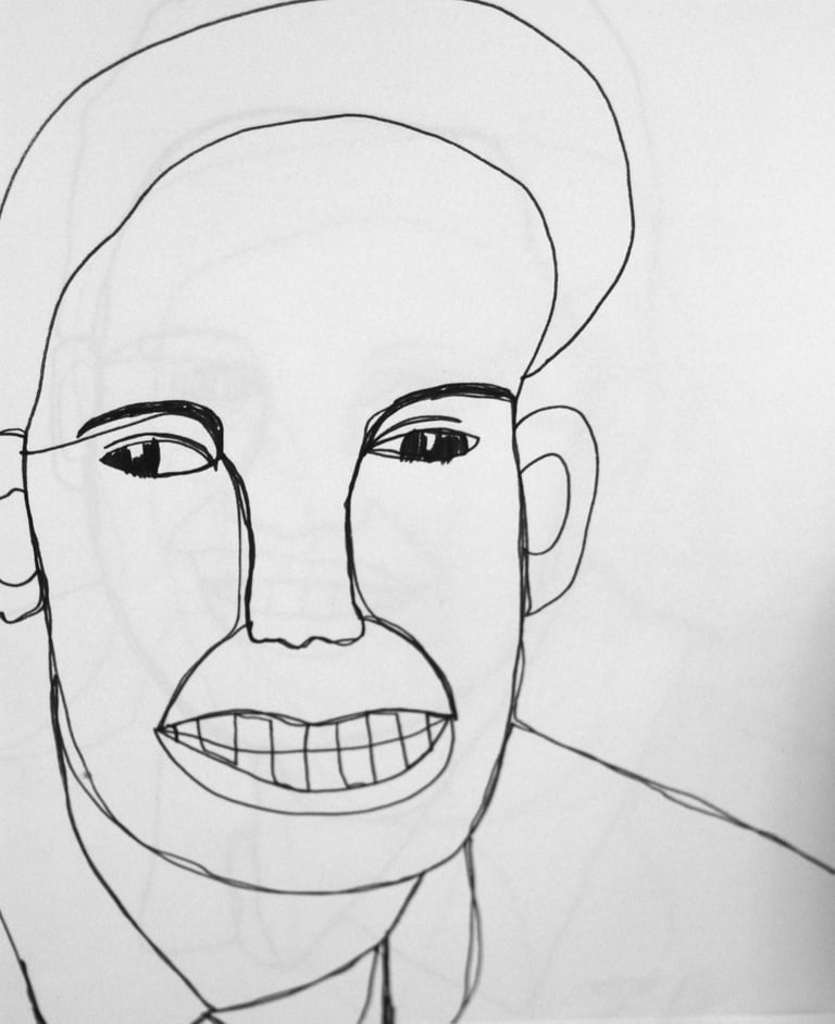 contour drawing of a human face