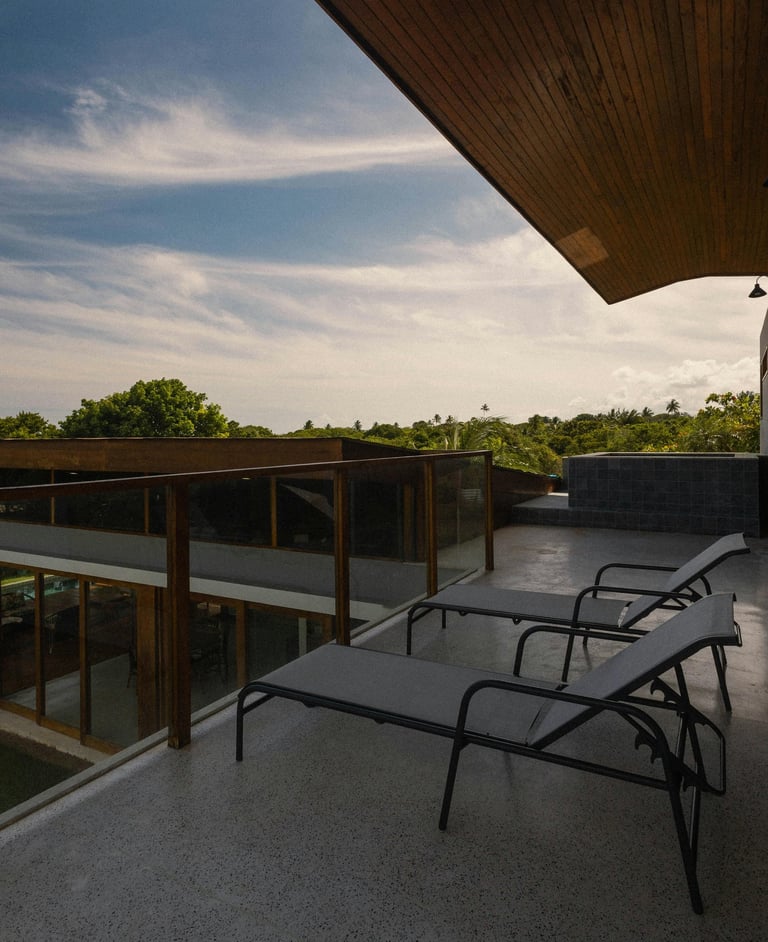 terrace facing a courtyard in a premium villa