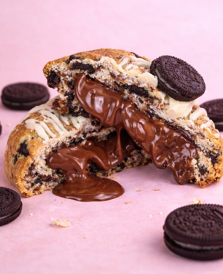 Cookie estilo New York con chocolate fundido