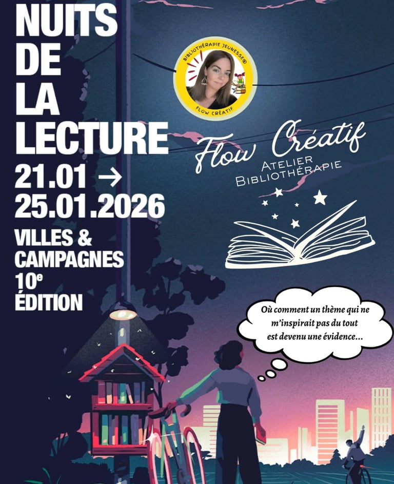 atelier bibliothérapie Flow créatif Nuits de la lecture 2026
