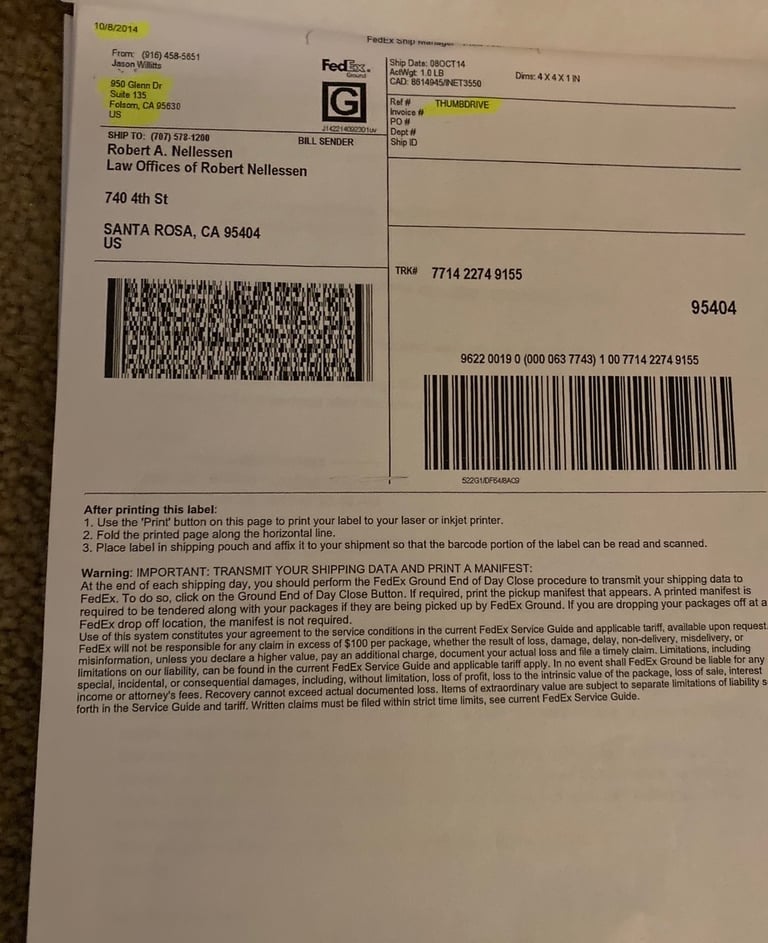 Jason Willitts taken Shannon Falk's computer and putting it on a thumb drive