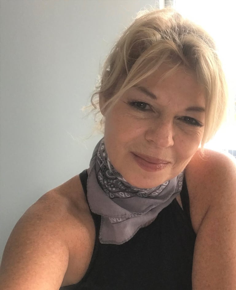 Artist psychic author Maya Britan blonde hair