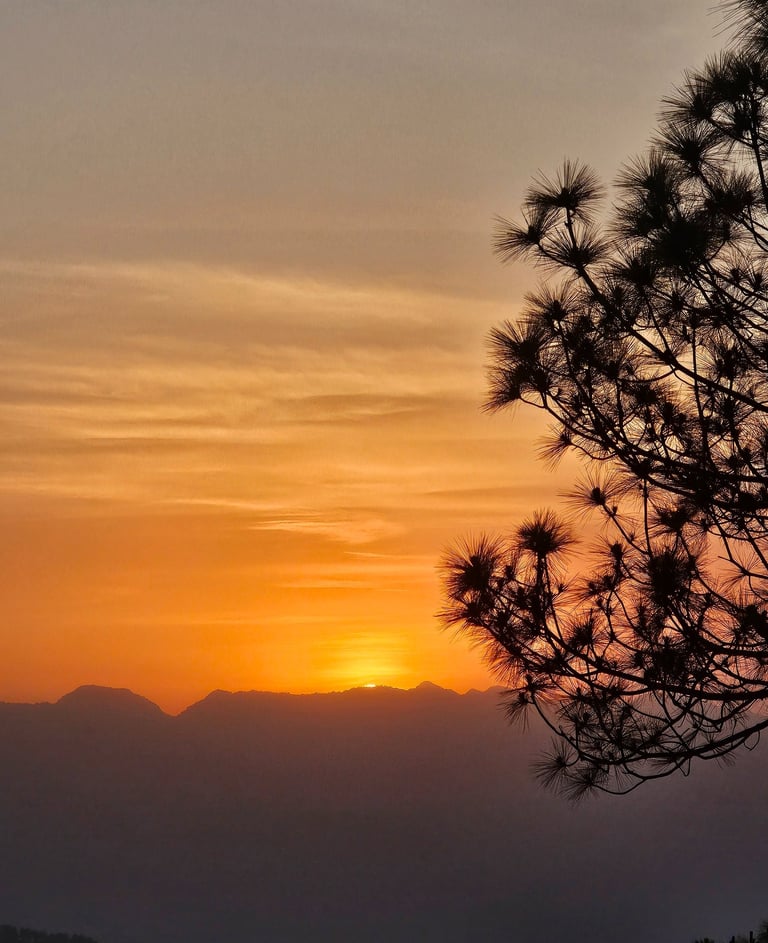 Sunset views from ilika Resort Pauri