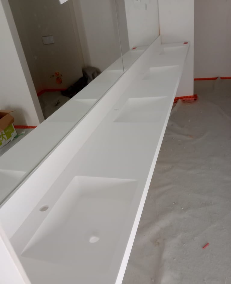 Ok solid surface lavabos para zona de vestuarios de quirófanos