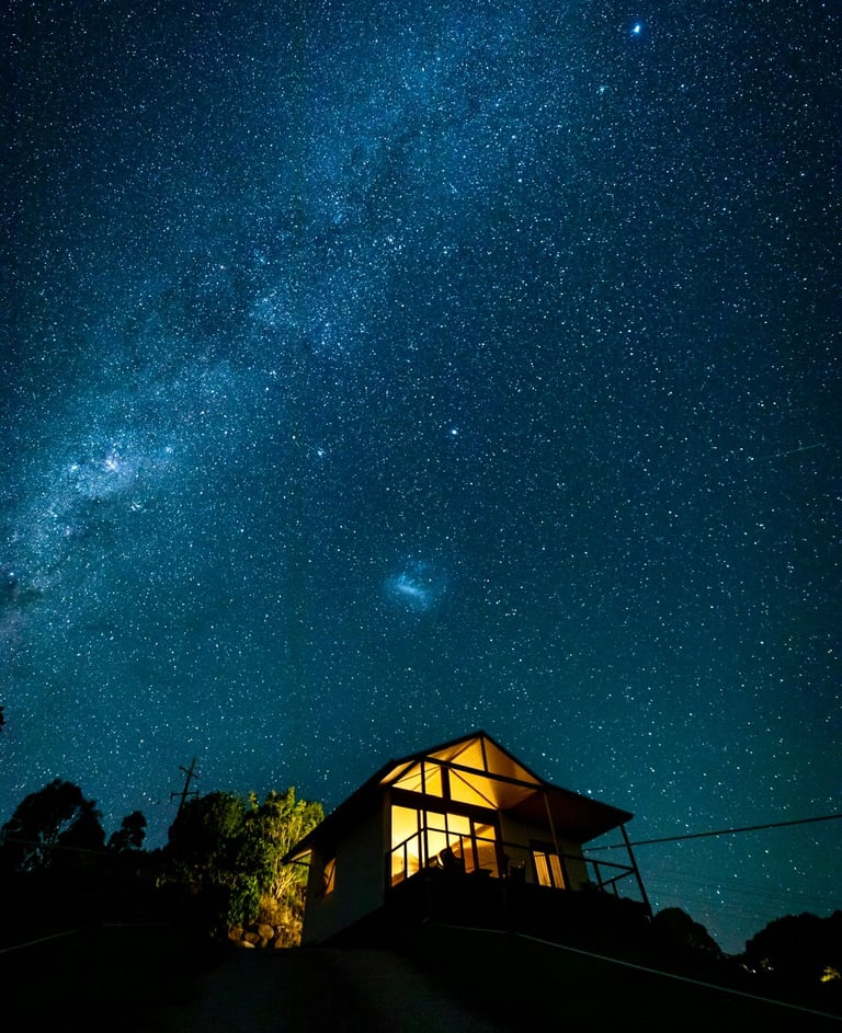 a house with a view of the milky way