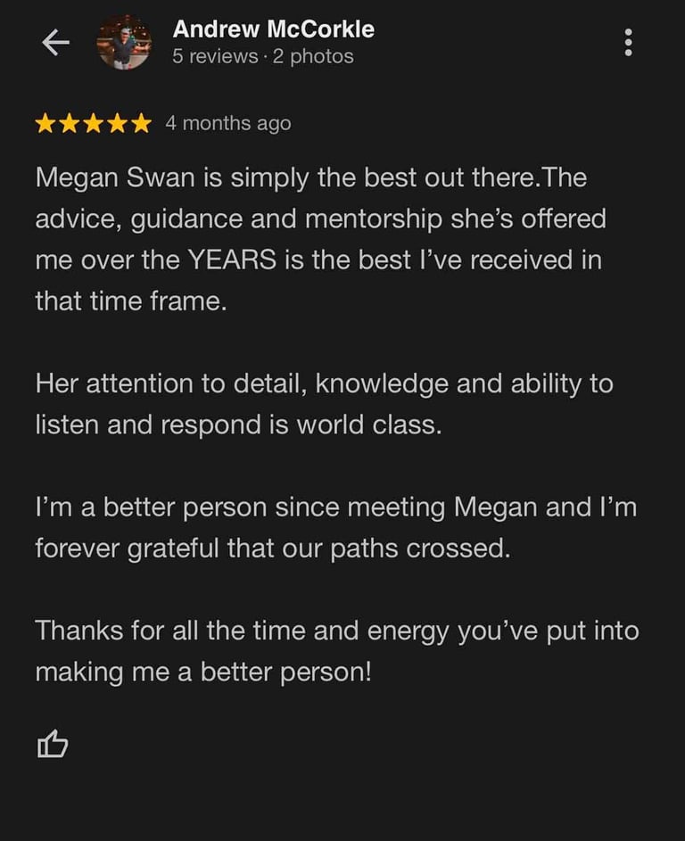 review for Megan Swan Wellness Coaching.