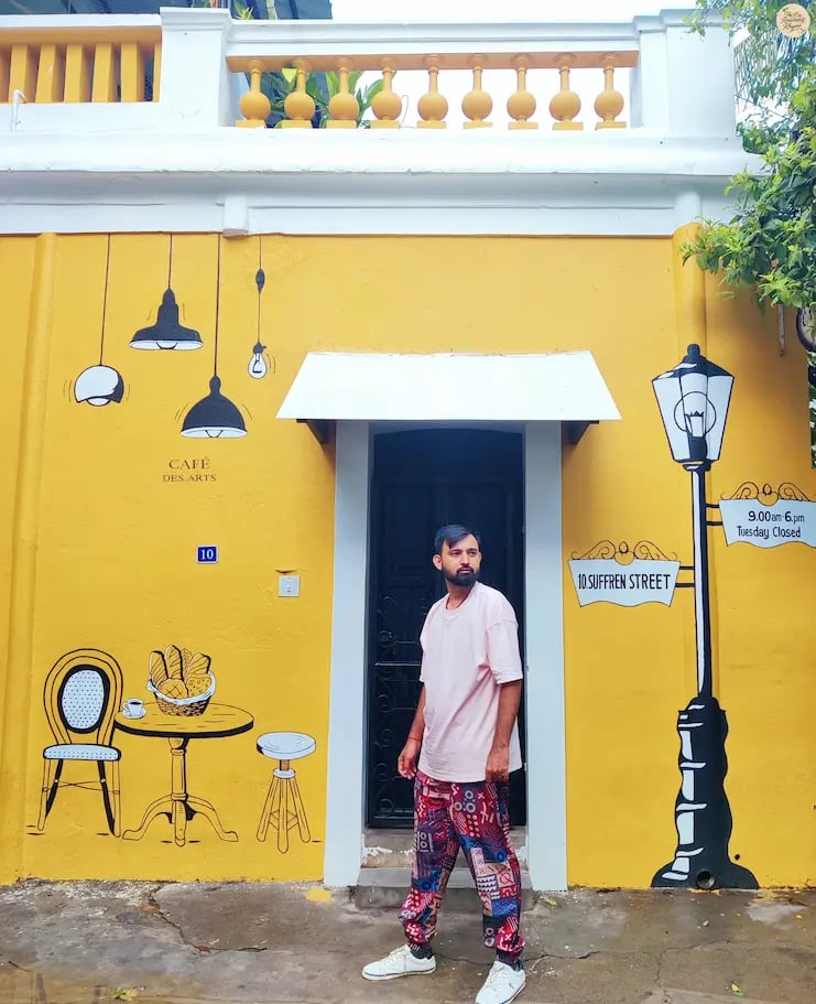  Café des Arts in White Town, Pondicherry.