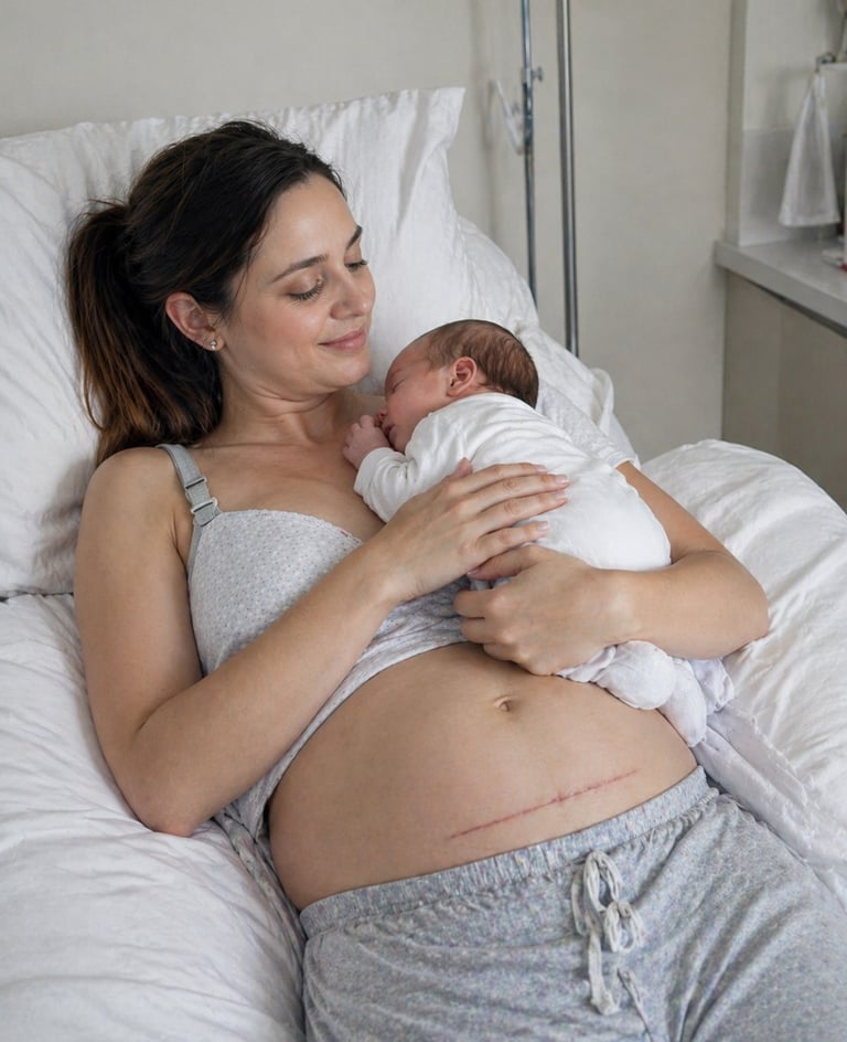 Mãe segurando bebê