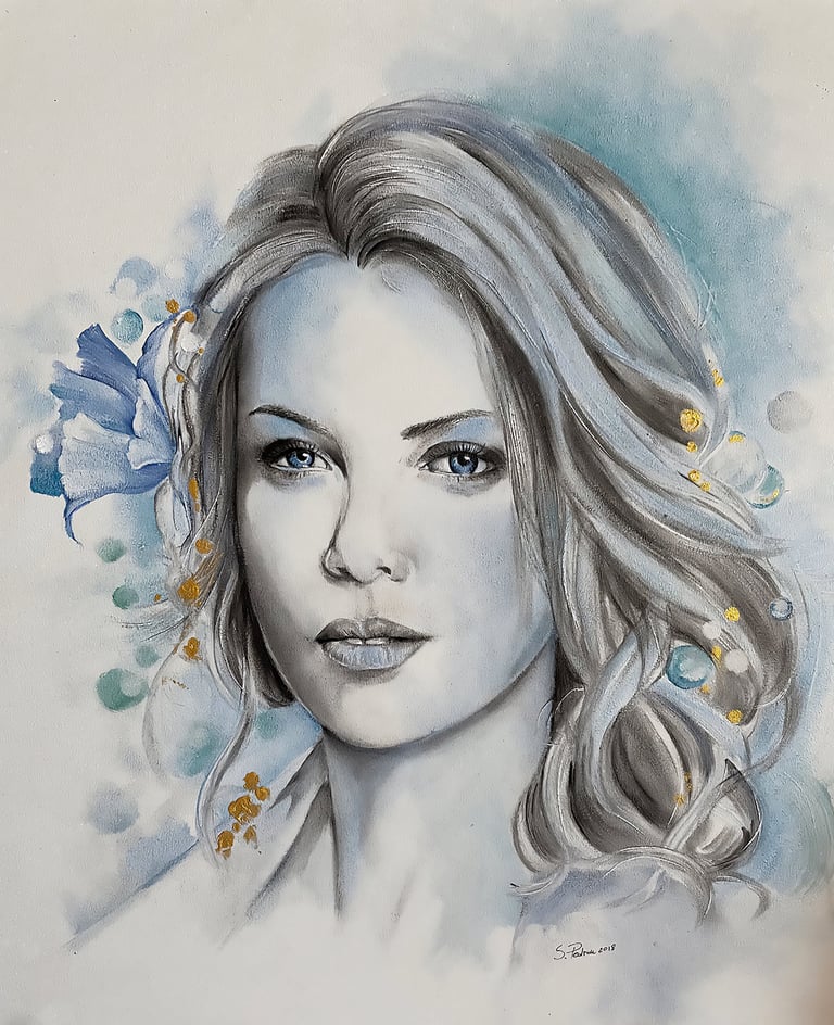 ritratto di donna dipinto su porcellana