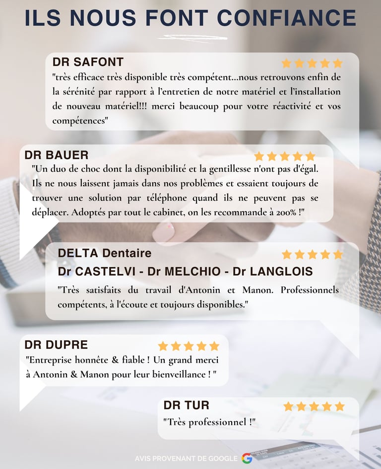Avis client dépôt dentaire DENTALTA