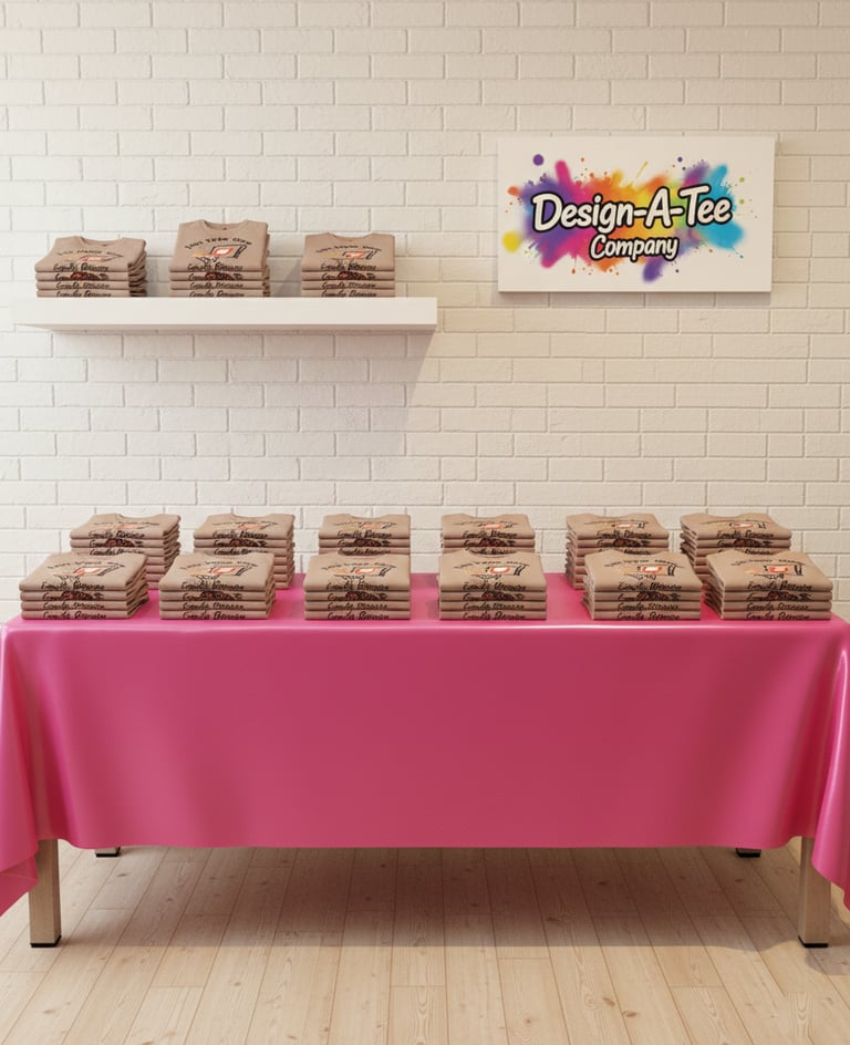 Design-A-Tee Company basketball team custom apparel short sleeve brown t-shirt