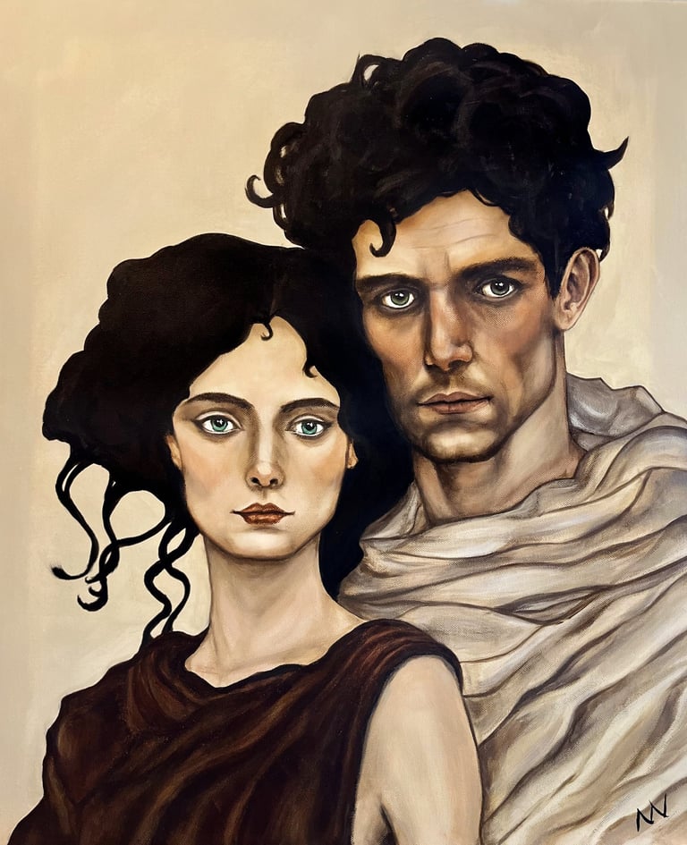 Original figurative painting ‘Fausta & Lucius’ by manef