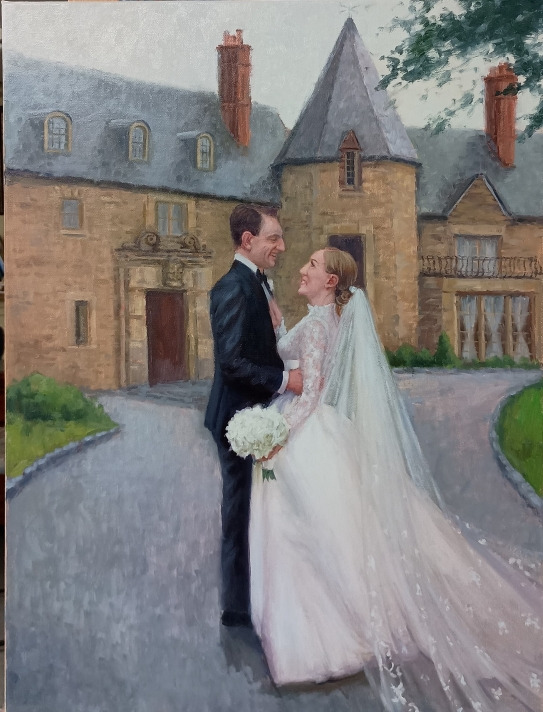 Graylyn Estate wedding painting by Majestic Wedding Painter, Winston-Salem NC