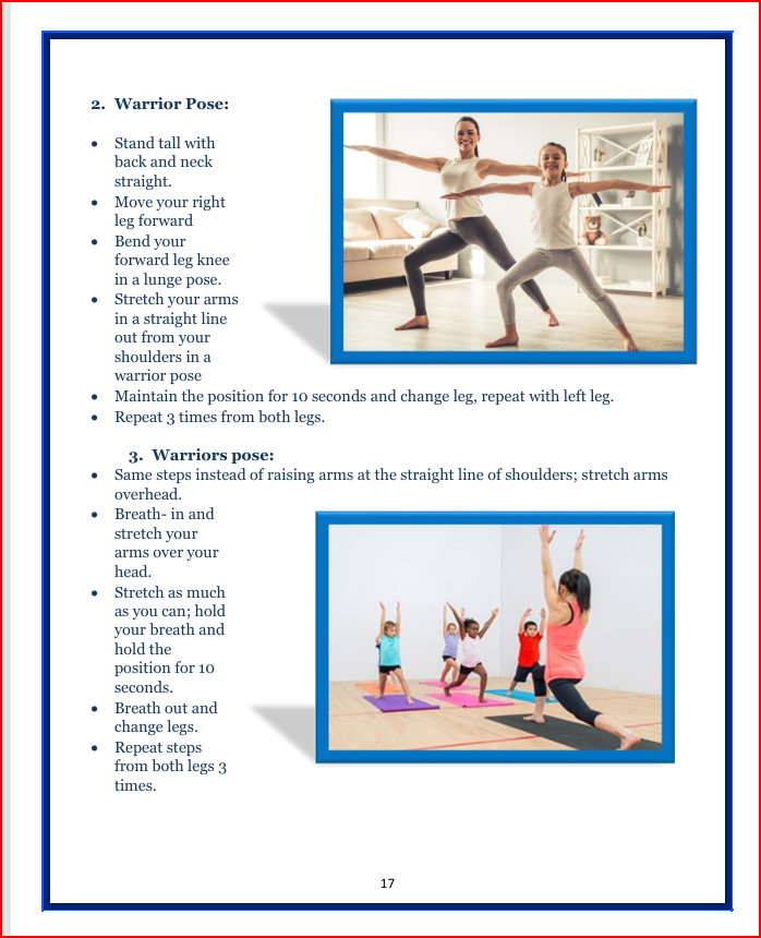Yoga book page for children (Warrior Pose)