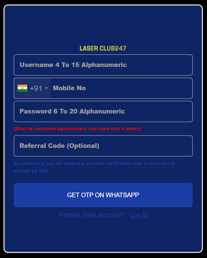 laserclub247 signup