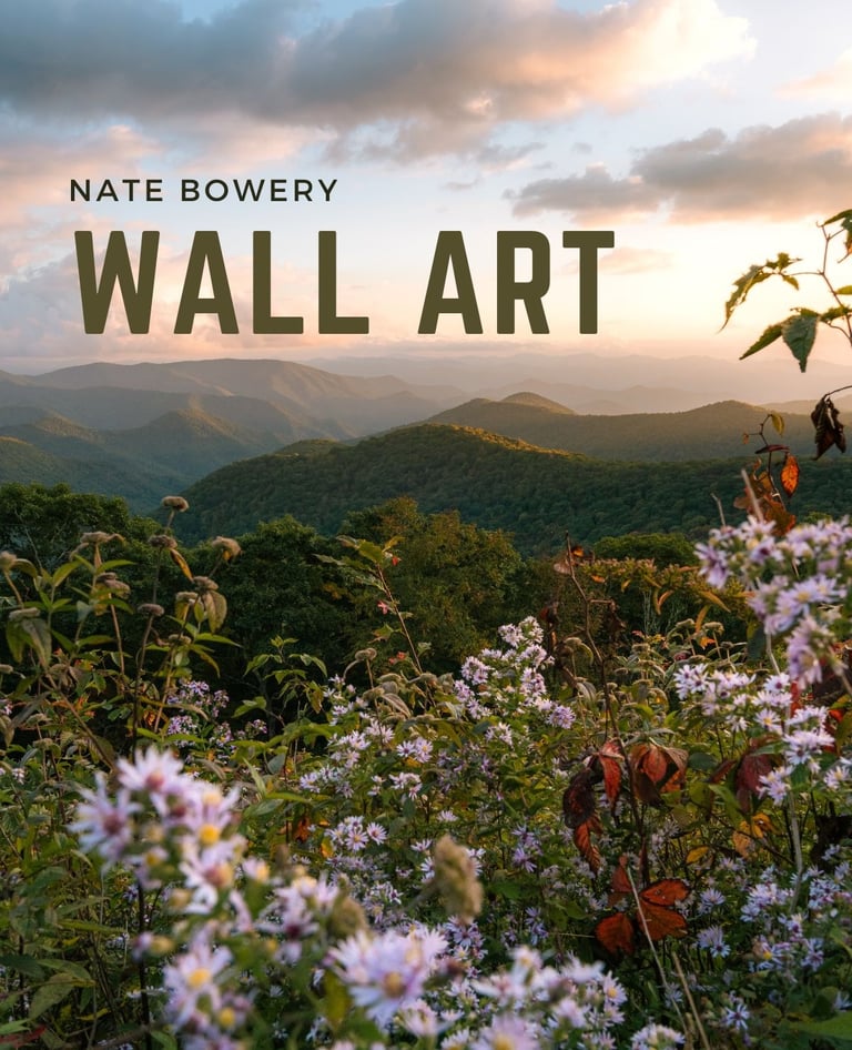 Blue Ridge mountains sunset that Nate Bowery Photography sells as a print
