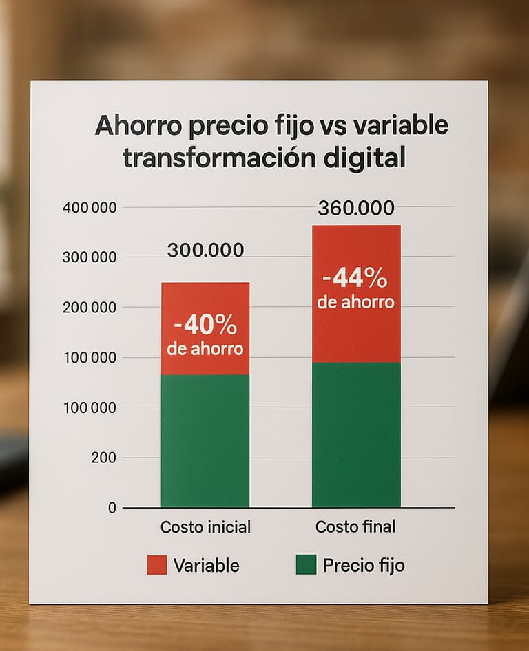 ahorro precio fijo vs variable transformacion digital comparativa