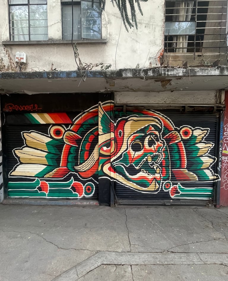 Mural Revost Guerrero Aguila para ruta de tour street art colonia roma. Street art tour col Roma CDMX, CIUDAD DE MEXICO. Prod