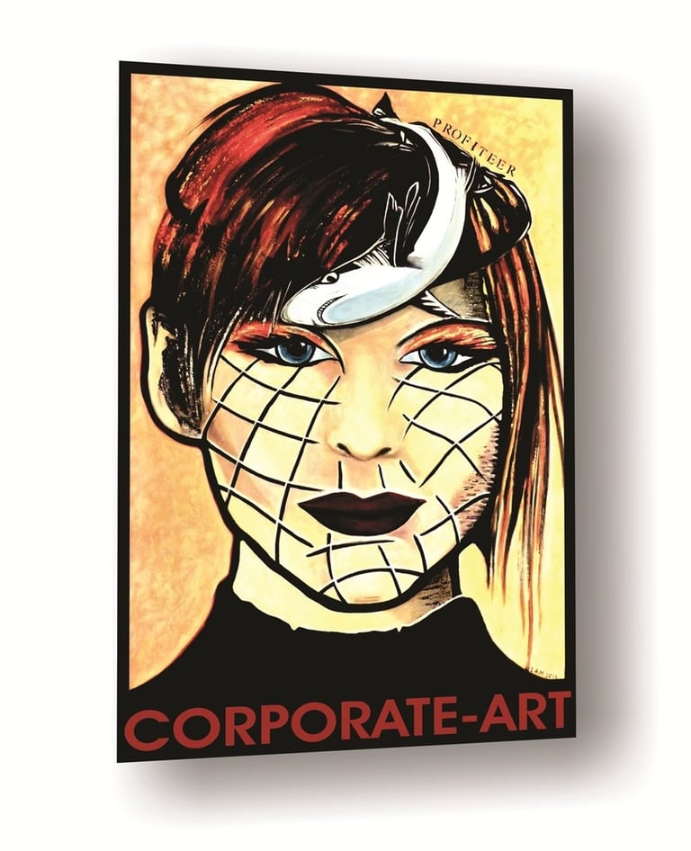Corporate Art Women Face Shark Animal Spirit Portrait