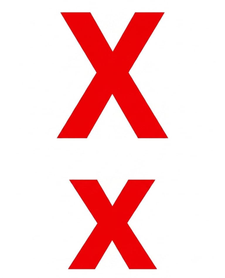 Two red X symbols stacked vertically on a plain white background.