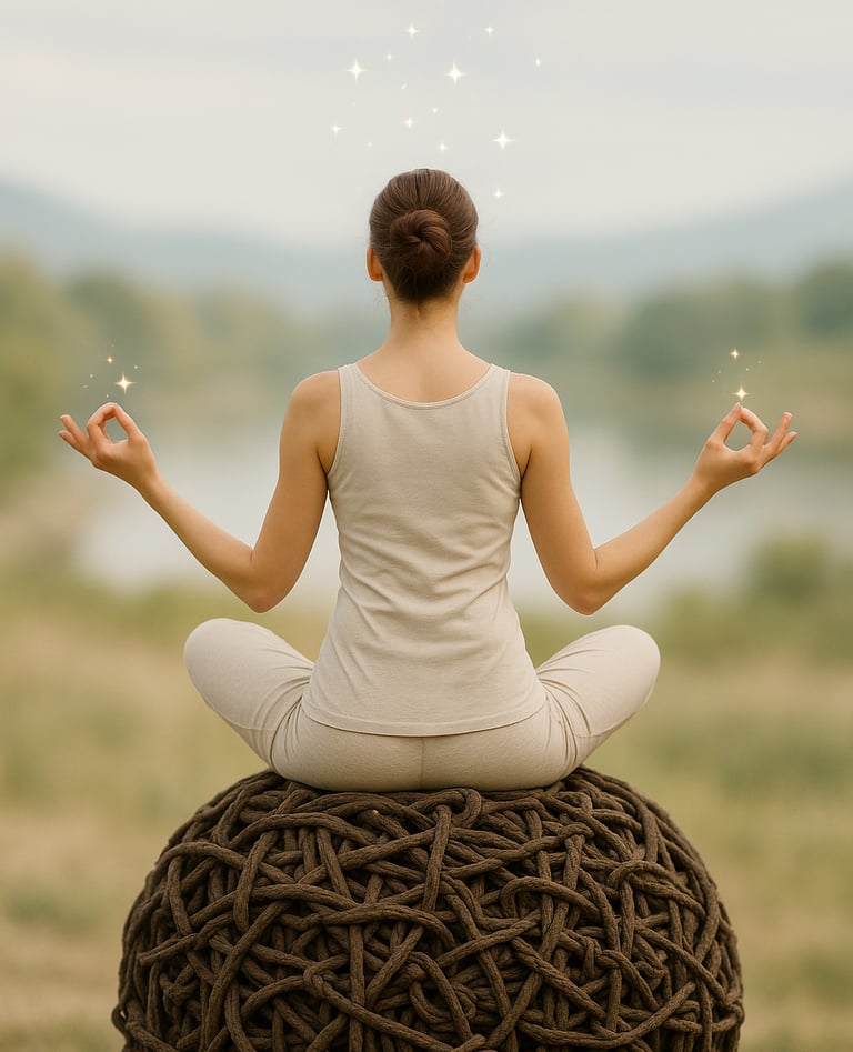 Femme en situation de détente fasse au stress