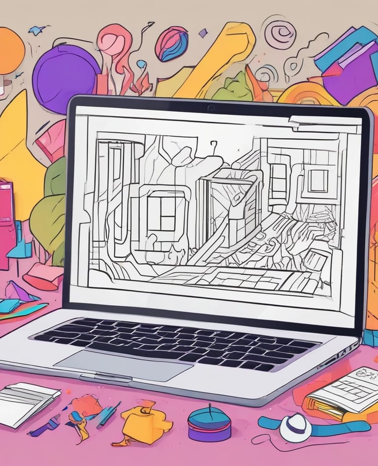 Close-up of hands typing code on a laptop keyboard with a clean desk background.