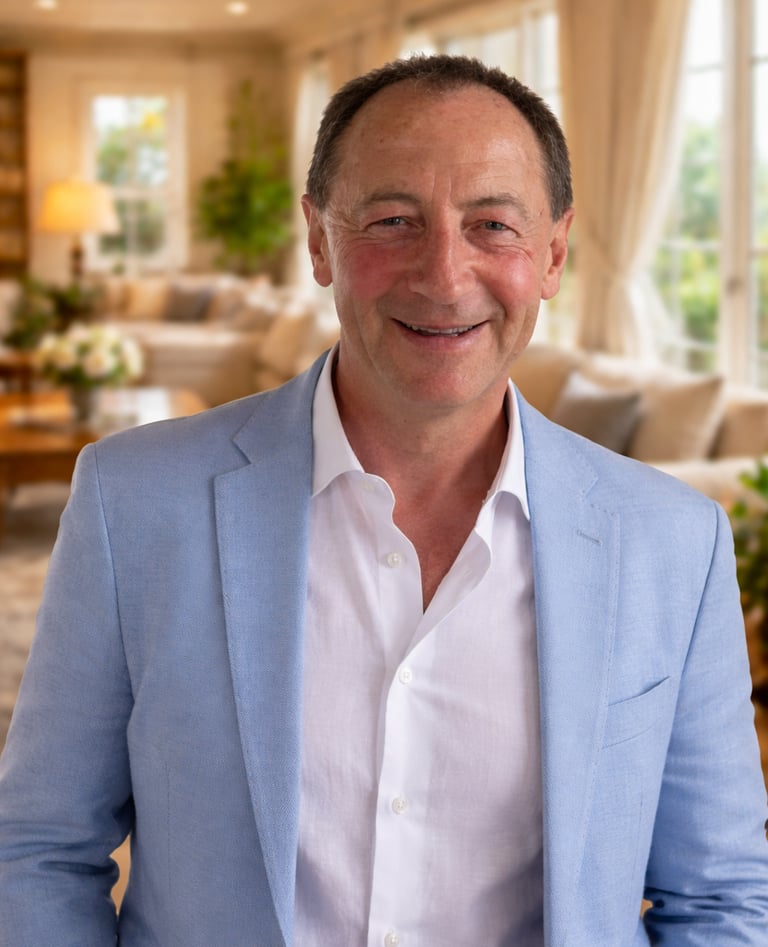 Stephen Williamson standing in a hotel lounge.