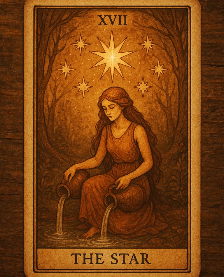 Carte VII étoile et femme, jarre d'eau