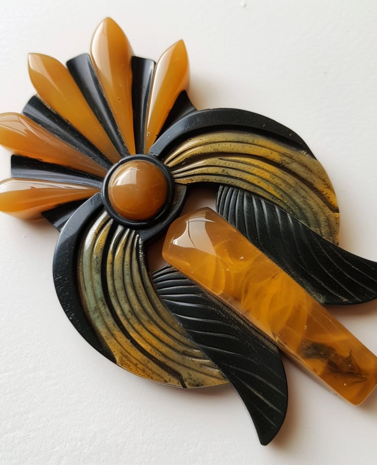 Vintage Butterscotch Bakelite Brooch