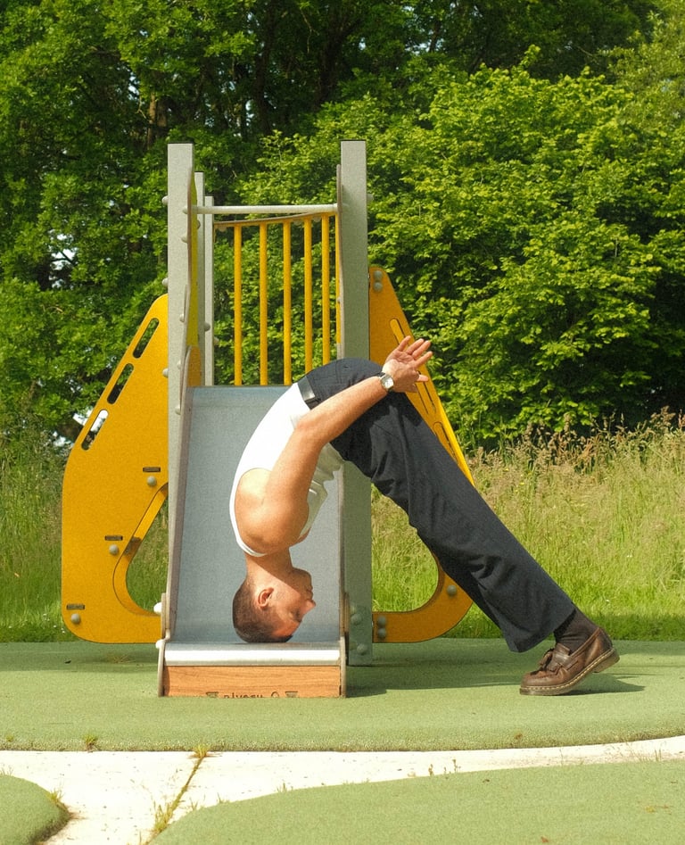 a man doing a trick on a slider