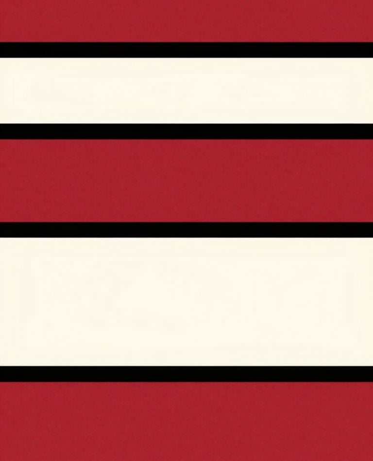 Abstract composition of flat color blocks in primary red #D4202B and off-white #FDFDF5, separated by thick black #1A1A1A borders like a comic strip. Overlaid with a subtle film grain texture.