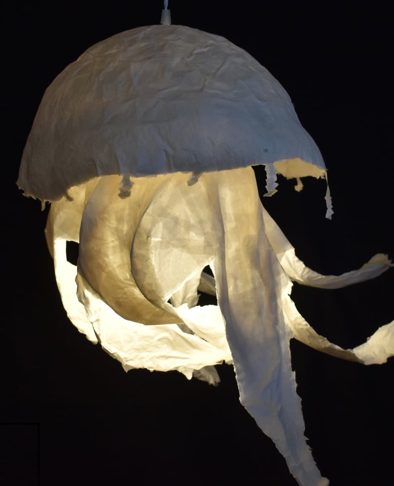 méduse géante sculpture lumineuse