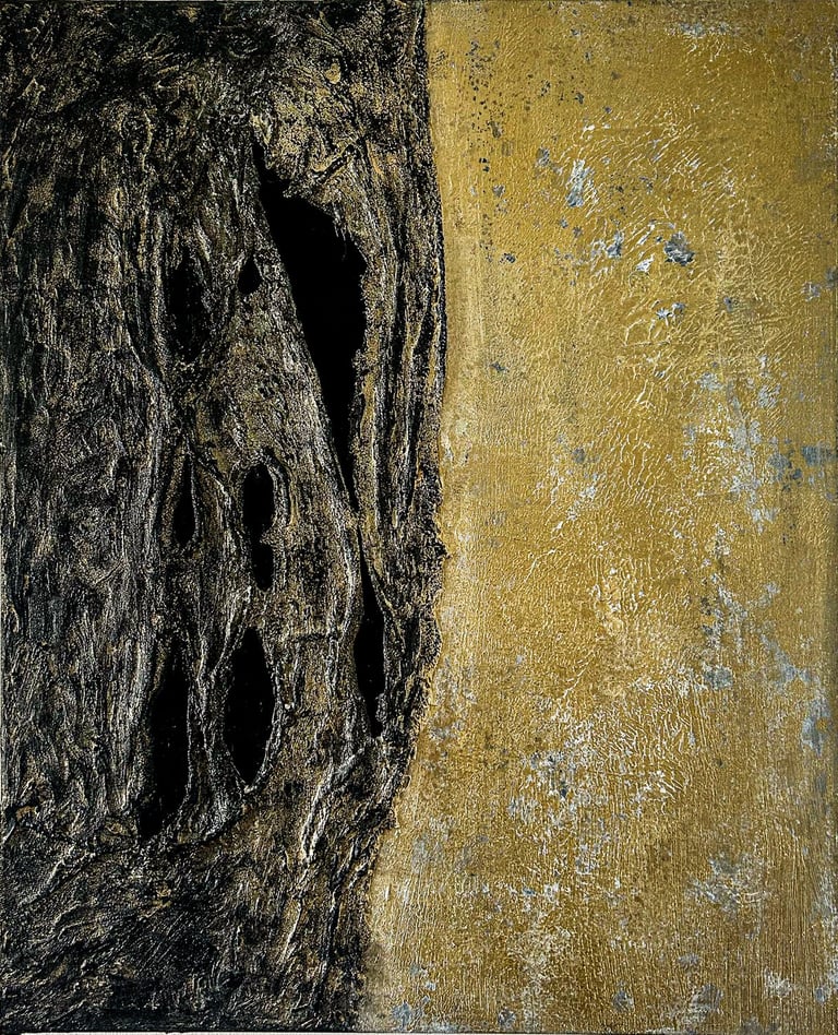 Abstract mixed media painting. Ink artwork. Laurence Moracchini Ditchling