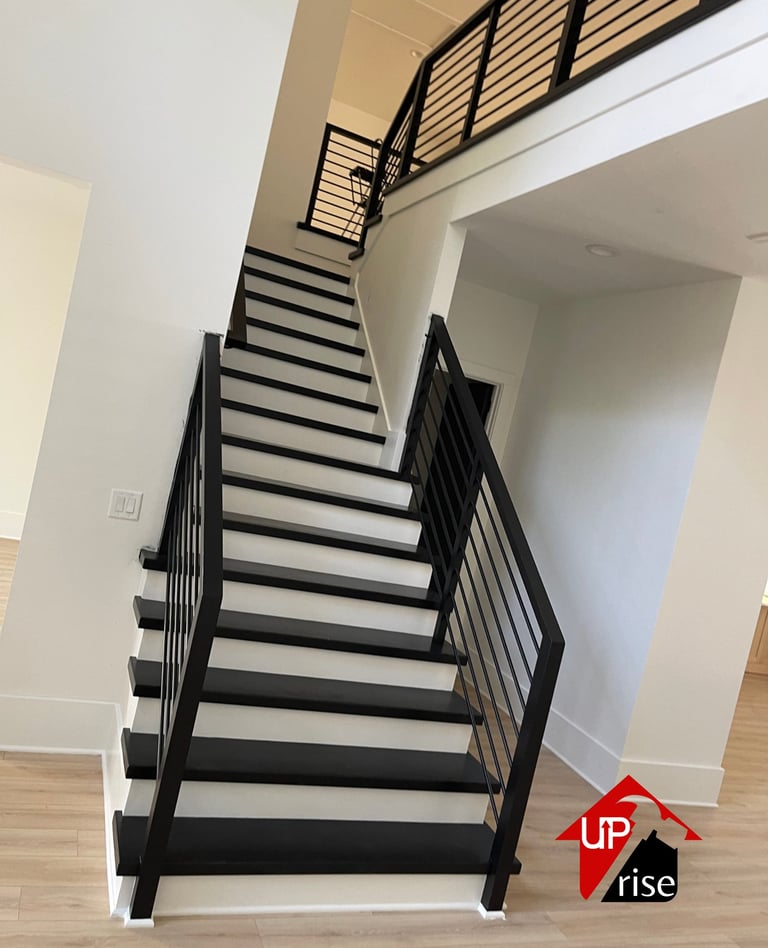 Full staircase remodel in Charlotte NC by Uprise Renovation